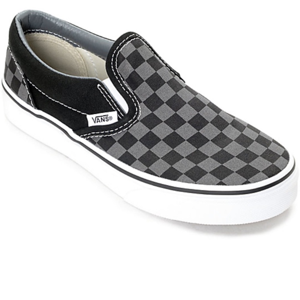 Vans checkerboard slip-ons.